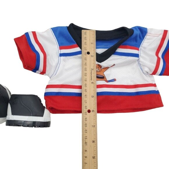 Build a Bear‎ Hockey Jersery & Black Shoes Smaller Size Mini Sports Outfit Shoes - Picture 4 of 6
